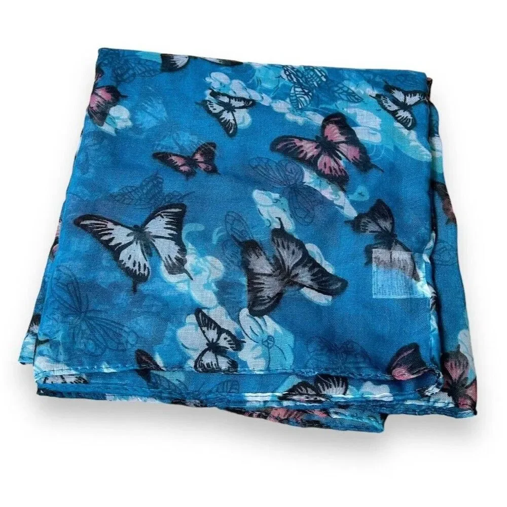 Butterfly Blue Snood Scarf 35